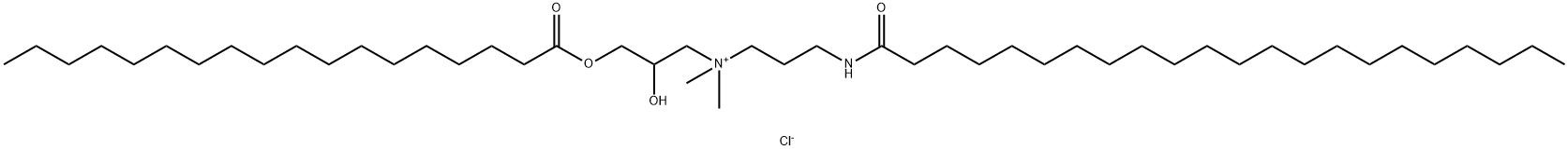 2-hydroxy-3-[(oxooctadecyl)oxy]propyldimethyl[3-[(1-oxodocosyl)amino]propyl]ammonium chloride Struktur