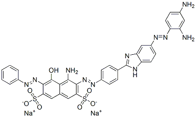 disodium 4-amino-3-[[4-[5-[(2,4-diaminophenyl)azo]-1H-benzimidazol-2-yl]phenyl]azo]-5-hydroxy-6-(phenylazo)naphthalene-2,7-disulphonate Struktur