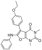 Furo[2,3-d]pyrimidine-2,4(1H,3H)-dione,  5-(4-ethoxyphenyl)-1,3-dimethyl-6-(phenylamino)- Struktur