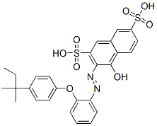 4-hydroxy-3-[[2-[4-(tert-pentyl)phenoxy]phenyl]azo]naphthalene-2,7-disulphonic acid Struktur