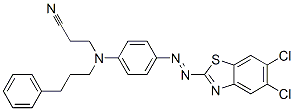 3-[[4-[(5,6-dichlorobenzothiazol-2-yl)azo]phenyl](3-phenylpropyl)amino]propiononitrile Struktur