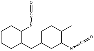 2-isocyanato-4-[(2-isocyanatocyclohexyl)methyl]-1-methylcyclohexane Struktur