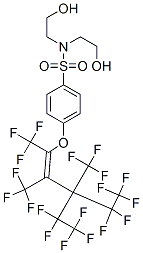 N,N-bis(2-hydroxyethyl)-4-[[4,4,5,5,5-pentafluoro-3-(pentafluoroethyl)-1,2,3-tris(trifluoromethyl)pent-1-enyl]oxy]benzenesulphonamide Struktur