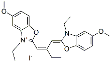 3-ethyl-2-[2-[(3-ethyl-5-methoxy-3H-benzoxazol-2-ylidene)methyl]but-1-enyl]-5-methoxybenzoxazolium iodide Struktur