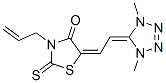 3-allyl-5-[(1,4-dihydro-1,4-dimethyl-5H-tetrazol-5-ylidene)ethylidene]-2-thioxothiazolidin-4-one Struktur