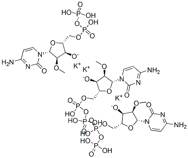 Cytidine 5'-(trihydrogen diphosphate), 2'-O-methyl-, tripotassium salt Struktur