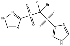 3,3'-[(dibromomethylene)bis(sulphonyl)]bis(1H-1,2,4-triazole) Struktur