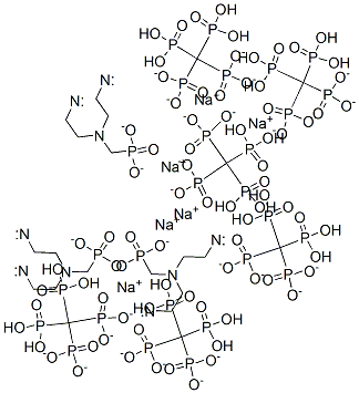 hexasodium tetrahydrogen [[(phosphonatomethyl)imino]bis[ethane-2,1-diylnitrilobis(methylene)]]tetrakisphosphonate Struktur