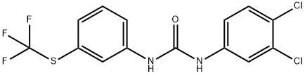 1-(3,4-dichlorophenyl)-3-[3-[(trifluoromethyl)thio]phenyl]urea Struktur