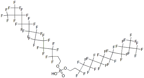 bis[3,3,4,4,5,5,6,6,7,7,8,8,9,9,10,10,11,11,12,12,13,14,14,14-tetracosafluoro-13-(trifluoromethyl)tetradecyl] hydrogen phosphate Struktur