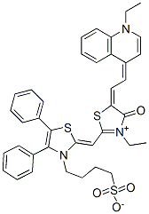 2-[[4,5-diphenyl-3-(4-sulphonatobutyl)thiazol-2(3H)-ylidene]methyl]-3-ethyl-5-[(1-ethylquinolin-4(1H)-ylidene)ethylidene]-4-oxothiazolium  Struktur