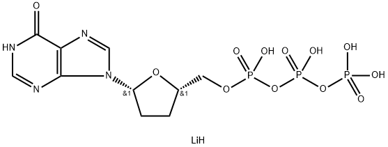 Inosine 5'-(tetrahydrogen triphosphate), 2',3'-dideoxy-, trilithium salt Struktur