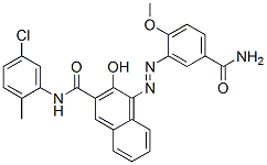 4-[[5-(aminocarbonyl)-2-methoxyphenyl]azo]-N-(5-chloro-2-methylphenyl)-3-hydroxynaphthalene-2-carboxamide Struktur