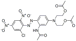 2,2'-[[3-acetamido-4-[(2-chloro-4,6-dinitrophenyl)azo]phenyl]imino]diethyl diacetate  Struktur