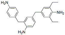 4-[(4-amino-3,5-diethylphenyl)methyl]-2-[(4-aminophenyl)methyl]aniline Struktur