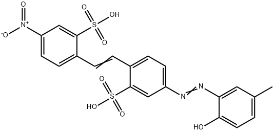 5-[(2-hydroxy-5-methylphenyl)azo]-2-[2-(4-nitro-2-sulphophenyl)vinyl]benzenesulphonic acid Struktur