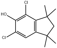 4,6-dichloro-1,1,3,3-tetramethylindan-5-ol Struktur