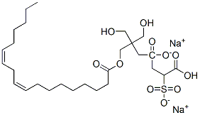 disodium (Z,Z)-4-[2,2-bis(hydroxymethyl)-3-[(1-oxooctadeca-9,12-dienyl)oxy]propyl] 2-sulphonatosuccinate Struktur