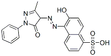 5-[(4,5-dihydro-3-methyl-5-oxo-1-phenyl-1H-pyrazol-4-yl)azo]-6-hydroxynaphthalene-1-sulphonic acid Struktur