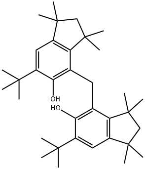 4,4'-methylenebis[6-(tert-butyl)-1,1,3,3-tetramethylindan-5-ol] Struktur