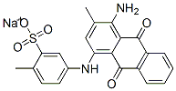 sodium 4-[(4-amino-9,10-dihydro-3-methyl-9,10-dioxo-1-anthryl)amino]toluene-2-sulphonate Struktur