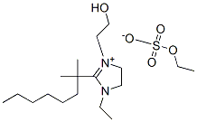 2-(dimethylheptyl)-1-ethyl-4,5-dihydro-3-(2-hydroxyethyl)-1H-imidazolium ethyl sulphate Struktur