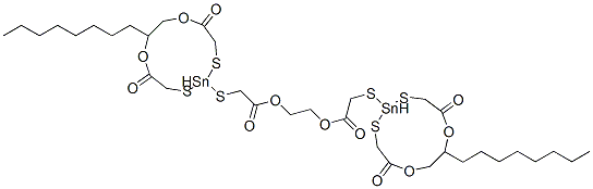 ethylene bis[[(8-octyl-5,11-dioxo-1,4-dioxa-7,9-dithia-8-stannacycloundec-8-yl)thio]acetate] Struktur