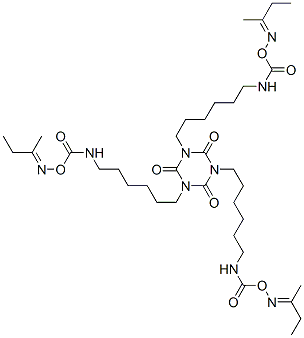 1,3,5-tris[6-[[[[(1-methylpropylidene)amino]oxy]carbonyl]amino]hexyl]-1,3,5-triazine-2,4,6(1H,3H,5H)-trione Struktur