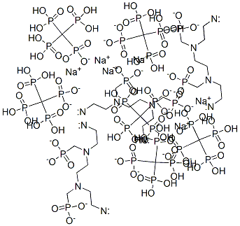 hexasodium hexahydrogen [ethane-1,2-diylbis[[(phosphonatomethyl)imino]ethane-2,1-diylnitrilobis(methylene)]]tetrakisphosphonate Struktur