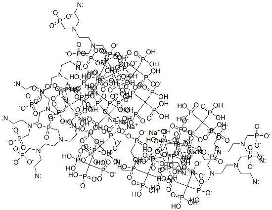 heptasodium pentahydrogen [ethane-1,2-diylbis[[(phosphonatomethyl)imino]ethane-2,1-diylnitrilobis(methylene)]]tetrakisphosphonate Struktur