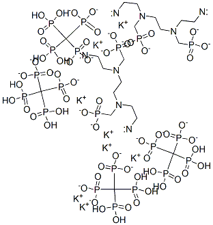 octapotassium tetrahydrogen [ethane-1,2-diylbis[[(phosphonatomethyl)imino]ethane-2,1-diylnitrilobis(methylene)]]tetrakisphosphonate Struktur