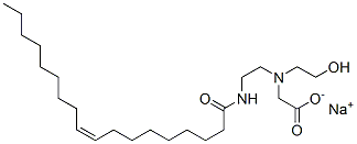 sodium (Z)-N-(2-hydroxyethyl)-N-[2-[(1-oxo-9-octadecenyl)amino]ethyl]glycinate  Struktur