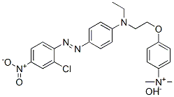 4-[2-[[4-[(2-chloro-4-nitrophenyl)azo]phenyl]ethylamino]ethoxy]-N,N,N-trimethylanilinium hydroxide Struktur