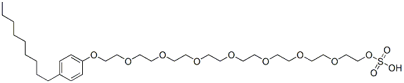 23-(4-nonylphenoxy)-3,6,9,12,15,18,21-heptaoxatricosyl hydrogen sulphate Struktur