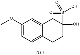 sodium 1,2,3,4-tetrahydro-2-hydroxy-7-methoxynaphthalene-2-sulphonate Struktur