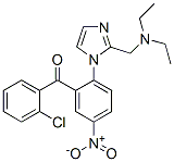 (2-chlorophenyl)-[2-[2-(diethylaminomethyl)imidazol-1-yl]-5-nitro-phenyl]methanone Struktur