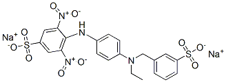 4-[4-[ethyl(m-sulphobenzyl)amino]anilino]-3,5-dinitrobenzenesulphonic acid, sodium salt Struktur