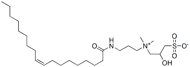 (Z)-2-hydroxy-3-sulphonatopropyldimethyl[3-[(1-oxo-9-octadecenyl)amino]propyl]ammonium Struktur