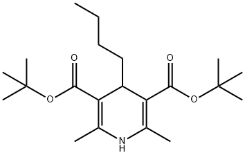 bis(tert-butyl) 4-butyl-1,4-dihydro-2,6-dimethylpyridine-3,5-dicarboxylate Struktur