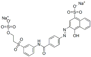 4-hydroxy-3-[[4-[[[3-[[2-(sulphooxy)ethyl]sulphonyl]phenyl]amino]carbonyl]phenyl]azo]naphthalene-1-sulphonic acid, sodium salt Struktur