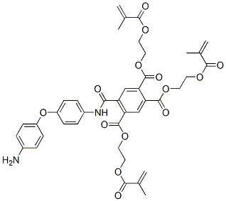 tris[2-[(2-methyl-1-oxoallyl)oxy]ethyl] 5-[[[4-(4-aminophenoxy)phenyl]amino]carbonyl]benzene-1,2,4-tricarboxylate Struktur