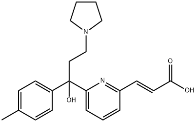 (E)-3-[6-[1-hydroxy-3-pyrrolidinyl-1-(p-tolyl)propyl]-2-pyridyl]acrylic acid Struktur