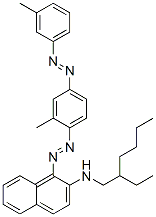 N-(2-ethylhexyl)-1-[[2-methyl-4-[(3-methylphenyl)azo]phenyl]azo]naphthalen-2-amine Struktur