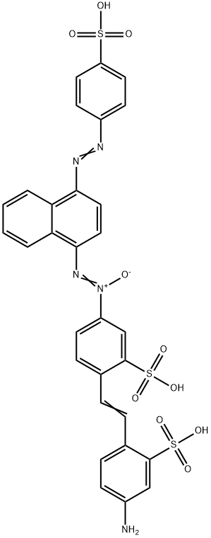 2-[2-(4-amino-2-sulphophenyl)vinyl]-5-[[4-[(4-sulphophenyl)azo]-1-naphthyl]-NNO-azoxy]benzenesulphonic acid  Struktur