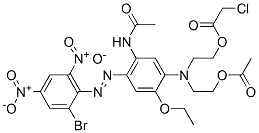 2-[[5-(acetylamino)-4-[(2-bromo-4,6-dinitrophenyl)azo]-2-ethoxyphenyl][2-(acetyloxy)ethyl]amino]ethyl chloroacetate Struktur