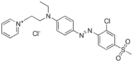 1-[2-[[4-[[2-chloro-4-(methylsulphonyl)phenyl]azo]phenyl]ethylamino]ethyl]pyridinium chloride Struktur