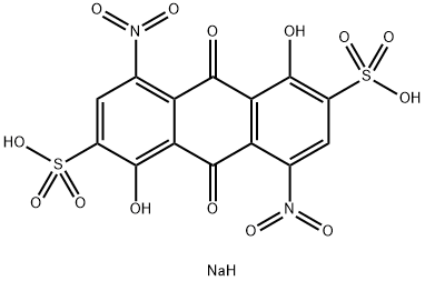 sodium hydrogen -9,10-dihydro-1,5-dihydroxy-4,8-dinitro-9,10-dioxoanthracene-2,6-disulphonate  Struktur