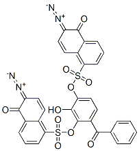 4-benzoyl-2-hydroxy-1,3-phenylene bis(6-diazo-5,6-dihydro-5-oxonaphthalene-1-sulphonate) Struktur