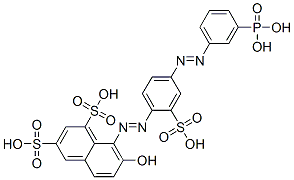 7-hydroxy-8-[[4-[(3-phosphonophenyl)azo]-2-sulphophenyl]azo]naphthalene-1,3-disulphonic acid Struktur