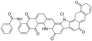 N-(17-chloro-6,7,10,15,16,21-hexahydro-5,7,10,15,21-pentaoxo-5H-naphtho[2,3-h]naphth[2',3':6,7]indolo[2,3-a]acridin-1-yl)benzamide Struktur